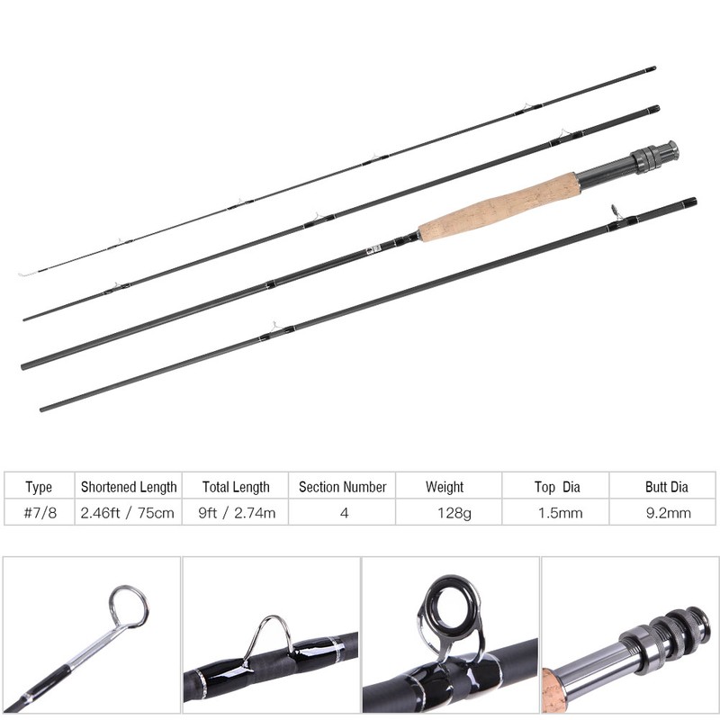 Protable Carbon Fiber Fly Fishing Rod Telescopic Pole Tackle Accessory
