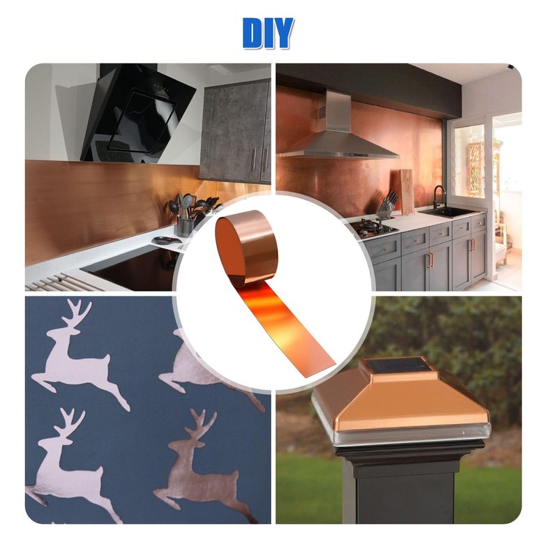 Uxney Copper Sheet Roll, 1000x200x0.4mm Copper Flashing Roll, 27 Gauge