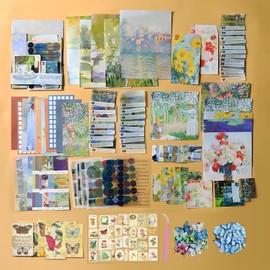 VJAIHOA 279pcs Scrapbook Supplies Kit, Vintage Aesthetic Scrapbook Paper, Journaling Aesthetic, Butterfly Decals, DIY Collage, Ephemera, Floral Junk Journal, Bullet Journals(Dream Shadow Prologue)