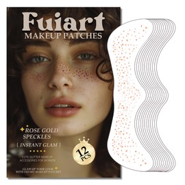 Makeup Patches - Rose Gold Fake Freckles - 12 Count Face Makeup Patches - Beauty Face Makeup - Waterproof Faux Freckles - Faux Freckle Patches - Temporary Face Freckles for Women