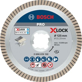 Bosch Professional 1x Diamond Cutting Disc Best (for Ceramic, X-LOCK, Extraclean Turbo, Diameter 125 mm, Bore Diameter: 22.23 mm)
