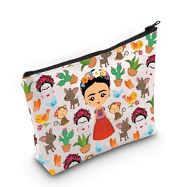 AKTAP Funny Mexican Painter Character Inspired Makeup Bag Latin Aesthetic Merchandise Mexican Theme Decorations Gift (MB, Flower Bag-PY1)
