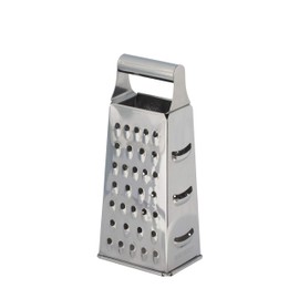 Cuisena 4-Sided Box Grater, Coarse, Fine, Zester and Slice | with Handle, Dishwasher Safe, Stainless Steel, Silver