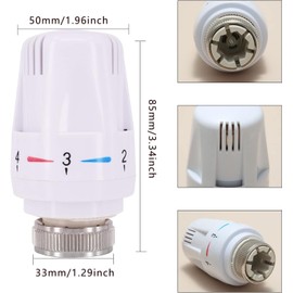 2 Pcs Thermostatic Radiator Heads Automatical Temperature Control Heads Anti Freeze Radiator Valve Heating Systems for Home Office
