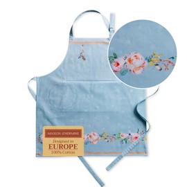 Maison d' Hermine Apron for women with Pocket 100% Cotton 27.50"x31.50" 1 Piece Adjustable Neck Strap & long ties Apron Men, Chef, Wedding, Cooking, Gardening, Server Spring/Summer (Ibiza)