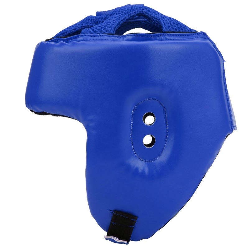 Boxing Helmet PU Leather Adjustable Head Guard Sanda Kickboxing Training
