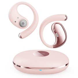 Micool Open-Ear Headphones Bluetooth 6.0, Clip On Earbuds Wireless with 36H Playtime(Light Pink)