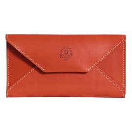 Small Long Wallet, Compact Long Wallet, Genuine Tochigi Leather, Men's, Women's, Ultra Small, Thin, Large Capacity, Coin Purse, Bill Holder, Card Holder, Made in Japan, Owl, orange