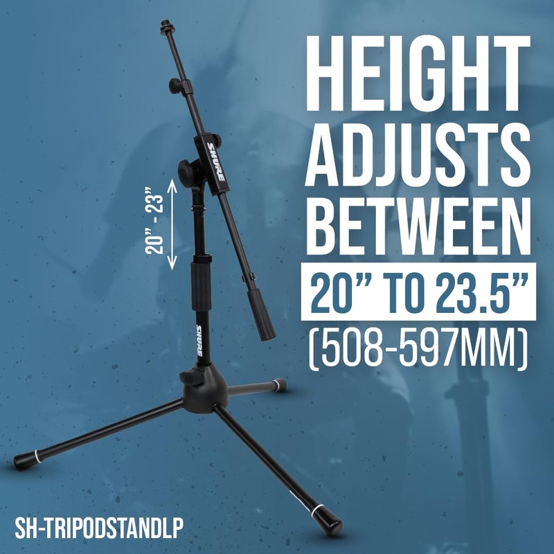 Shure by Gator Low-Profile Tripod Mic Stand with Adjustable Height