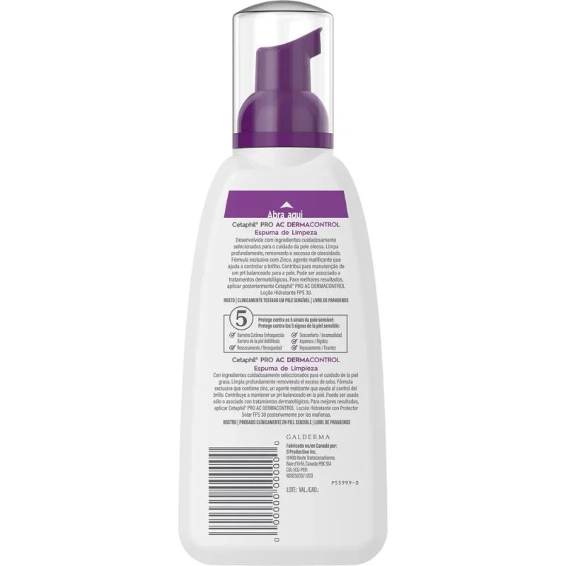 Espuma De Limpieza Cetaphil Pro Ac Dermacontrol De 236ml