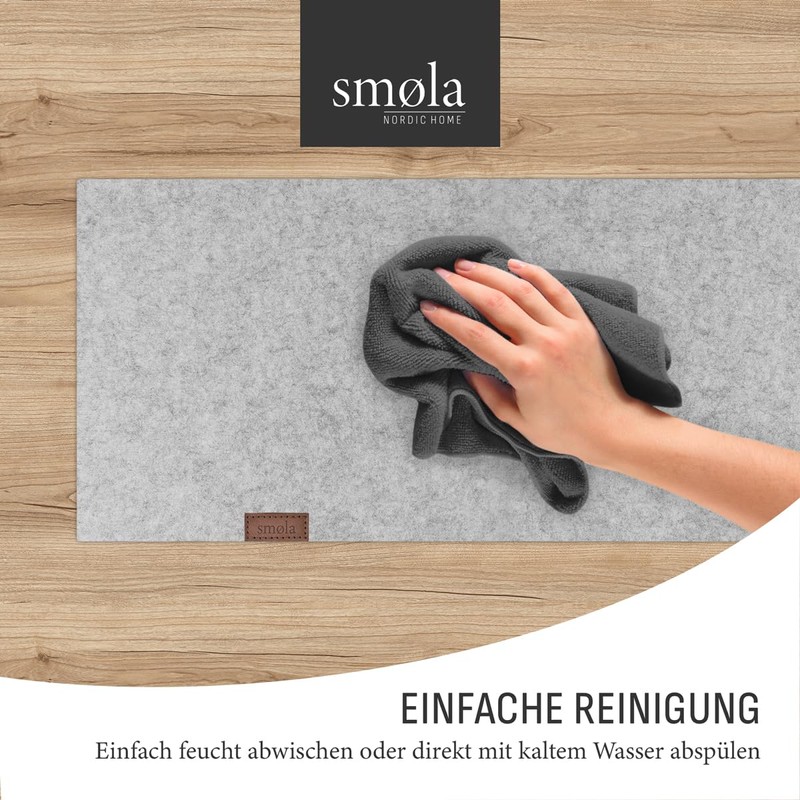 smøla Design Table Runner Grey Felt I 100 x 30