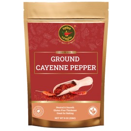 Spice Magic Premium Ground Cayenne Pepper – 8 oz | Pure, All-Natural Chili Powder | Non-GMO, Kosher Certified, Bold Heat & Vibrant Flavor for Cooking & Seasoning.
