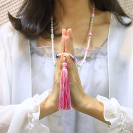 KELITCH Colourful Tassel Necklace for Women Crystal Beads Anchor Pendant Necklace Long Heishi Beads Necklace, Pearl, Pearl