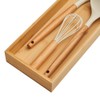 wobivcs Bamboo Drawer Organizer,16" Utensil Organizer for Kitchen, Bamboo Storage