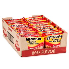 Maruchan Ramen Beef, Instant Ramen Noodles, Ready to Eat Meals, 3 Oz, 24 Count