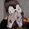 STSTR 2Pcs Large Hair Bow Clips, Silk Yarn Ribbon Bow