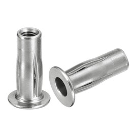 QUARKZMAN M5 Multi Grip Rivet Nuts, Pack of 10 Preformed Shaft Flat Head Threaded Insert Nut 304 Stainless Steel Plus Nuts for Construction Industry