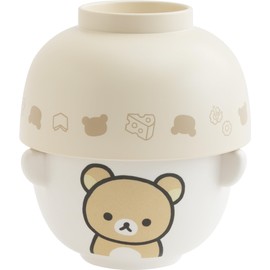 San-X Rilakkuma Cha Wan Bowl Set, Rilakkuma, KA30001, H2.4 x 3.5 inches (60 x 90 mm)