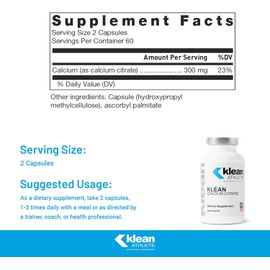 Klean ATHLETE- Citrato de calcio Klean: para la salud y la densidad ósea Apoyo óseo para deportistas* Sin gluten, vegano y