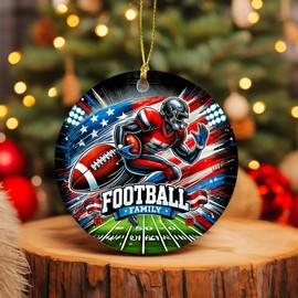 Football Christmas Ornament 2024 | American Football Team Holiday & Seasonal Décor, Football Player Christmas Tree Décor, Great Gift for Any Sports Enthusiast
