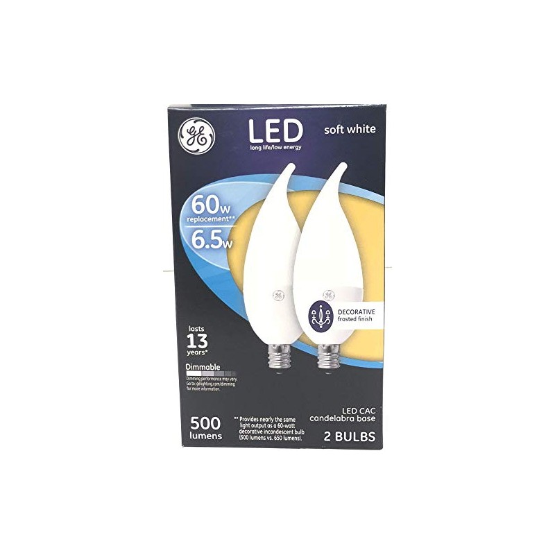 GE 23461 Decorative Soft White 60w Dimmable Pack 2