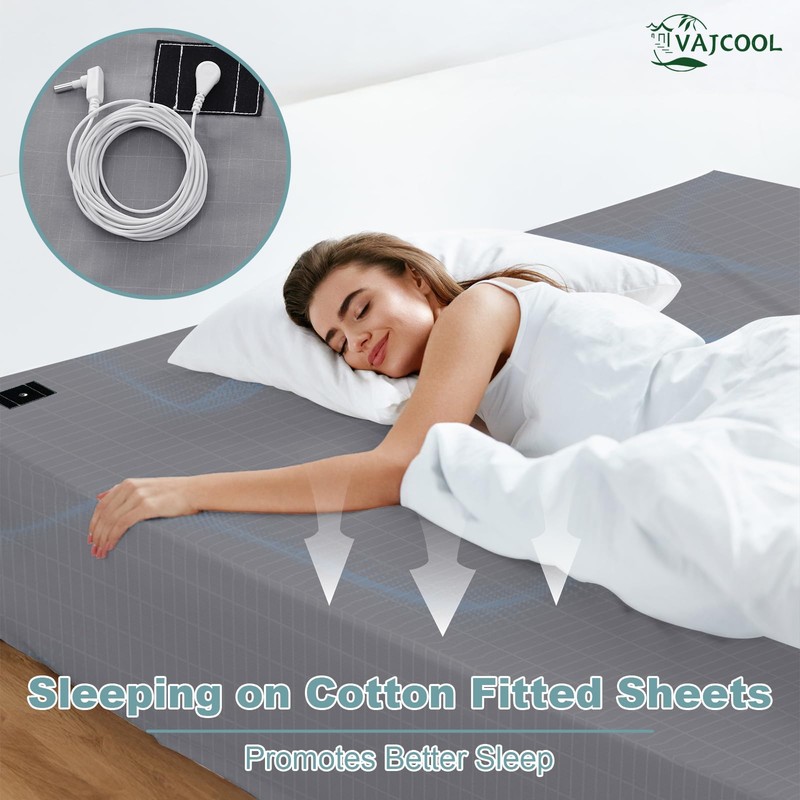 Grounding Sheets Queen Size, Grounding Fitted Sheet 60x80x15 in,10% Pure