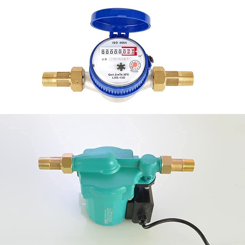 Joywayus Brass Water Meter Pipe Fitting Hex Nipple 3/4” NPS