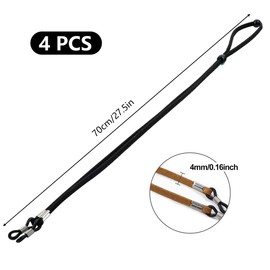 chongning 4 PCS Leather Eyeglass Straps, Universal Glasses Straps Non-Slip Glasses Chain Adjustable Sunglasses Lanyard Neck Holders for Men and Women