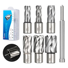 XCAN Annular Cutter Set 6 Pcs Weldon Shank 3/4” Cutting Depth 1” Mag Drill Bits Kit