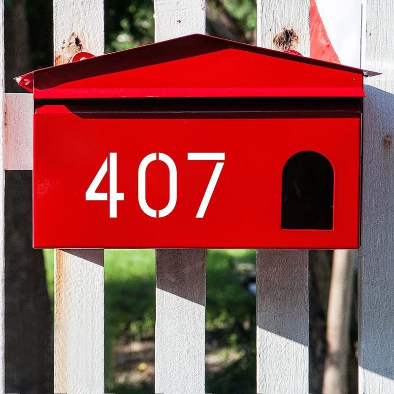 Number Stencils 4 inch Curb, 20PCS 0-9 Address Curb Stencil