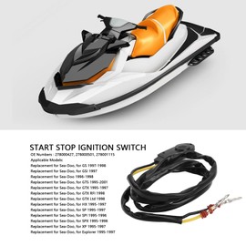Start Stop Ignition Switch 278000427 Replacement for Sea Doo GS GSI GTS GTX HX SP SPI SPX XP Explorer, Enhanced Security, and Long Lasting, Applicable Model, OE Number