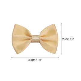MECCANIXITY 100pcs Orange Yellow Bow Ties 1.5"x1" Mini Bowknot for Crafting Little Satin Bows Bulk