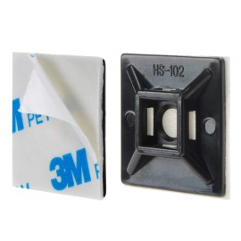 XHF 100 PCS 1.1 Black Self Adhesive Cable Zip Tie Mounts Wire Cable Clips Holder