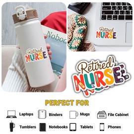 3 PCS Retired Nurse Sticker, Colorful Medical Healthcare Vinyl Waterproof Stickers, Nursing Vinyl Waterproof Medical Sticker, Nurse Decal - Stickers for Laptop Water Bottle Phone Window Hard Hat 3"