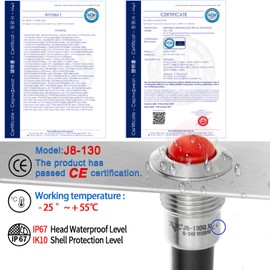 Mini Indicator Light 8mm 0.31" Waterproof Domed Metal Stainless Steel Signal Lamp 12V-24V DC/AC Red and Green LED Light with 140mm Wire