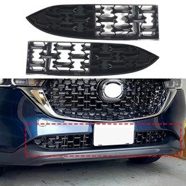 AOKIO Compatible with 2022 2023 2024 2025 Mazda CX5 Accessories Front Grille Inserts Bumper Grill Guard Molding Trim (Glossy Black Not for 2017-2021)