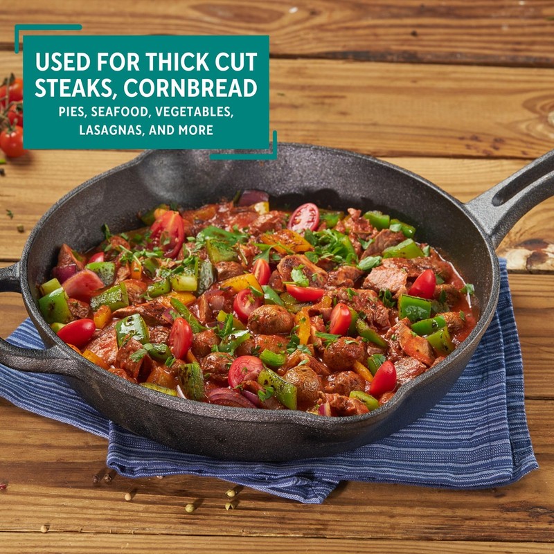 Mirro MIR-19052 10" Pre-Seasoned Ready to Use Round Cast Iron