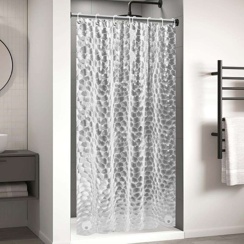 OTraki Clear Shower Curtain, 120 X 200 CM Extra Long