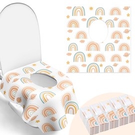 Paquete de 30 fundas de asiento de inodoro desechables, envueltas individualmente para viajes, grandes fundas impermeables para orinal para niños y adultos, entrenamiento para baño público, avión