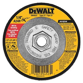 Dewalt DW4523 10 Pack 4-1/2-Inch by 1/4-Inch by 5/8-Inch General Purpose Metal Grinding Wheel