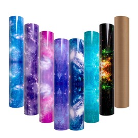 HTVRONT HTVRONT Galaxy Heat Transfer Vinyl - 7 Pack 12x10in Starry Sky Iron on Vinyl for t Shirts, Space Pattern Galaxy HTV Vinyl with 1 Pack Teflon Sheet, DIY Crafts