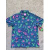 Meow Wolf Shirt Men's Size XS Blue Cat Rose Button
