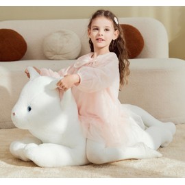 IKASA Giant White Cat Stuffed Animal Plush Toy,Big Large Jumbo Soft Toys,30" Huge Size Cute Fluffy Plushy Fat Oversized Plushie,Gifts for Kids