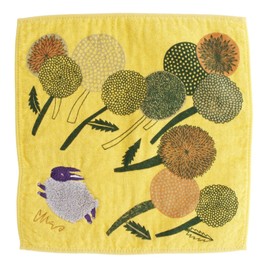 Kusubashi Ori Mon A-64789-86-Y Morita MiW Handkerchief with Soft and Fluffy Animal Motif, Rabbit, Yellow, 9.8 x 9.8 inches (25 x 25 cm)