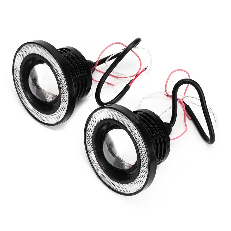Pair 3.5in LED Fog Lights Angel Eyes with COB Universal