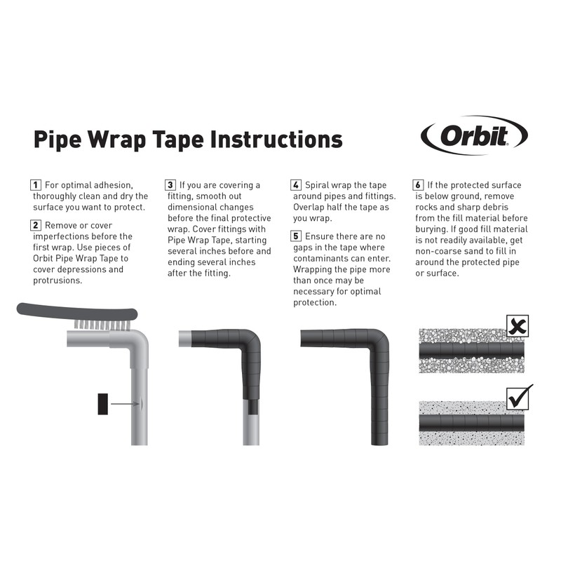 Orbit 53552 2-inch x 100-Foot 10 Mil Pipe Wrap Tape,