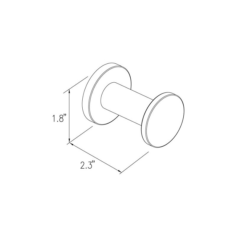 GINGER 4610/SN Kubic Robe Hook, Nickel-4610, Satin Nickel