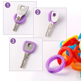 20 Pack Silicone Key Cap Tags,Plastic Key Identifier Rings,Key ID Rings,2Pcs Each Color,10 Colors in Total