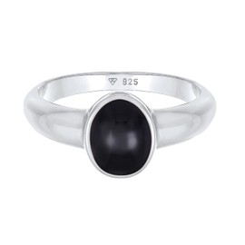 Kuzzoi 0611260221 Men's Signet Ring with Black Onyx Stone, Polished 925 Sterling Silver, Solid Silver Ring with Gemstone, Ring for Men in Ring Size 60 - 66, Stainless Steel Sterling Silver, Onyx