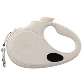 TUG Oval 360° Tangle-Free Retractable Dog Leash with Integrated Waste Bag Dispenser (Small, Cream)